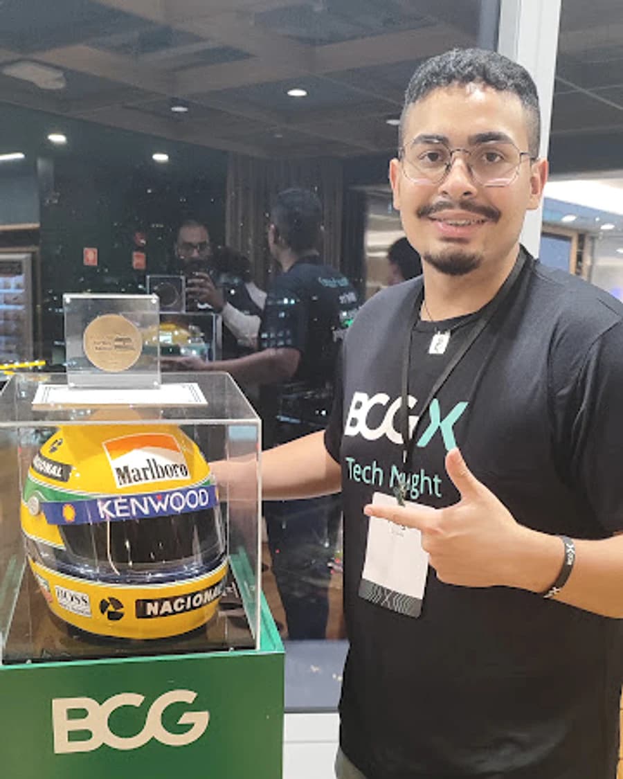 Tiago Lucas em um evento de tecnologia em São Paulo